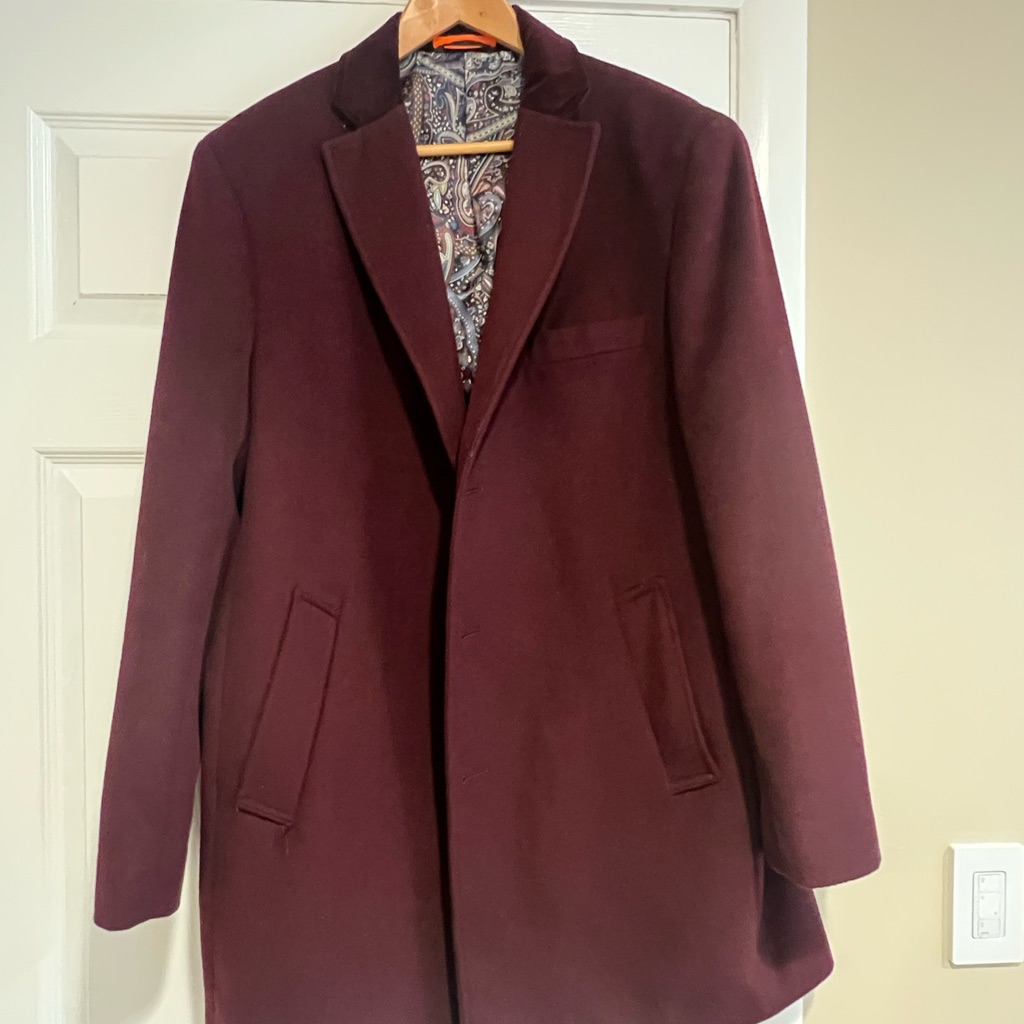 Tallia Burgundy Coat Mens